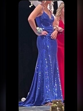 Sequin Prom Dress in Royal Blue